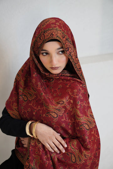 ✨Traditional Embroidered Pashmina Hijab