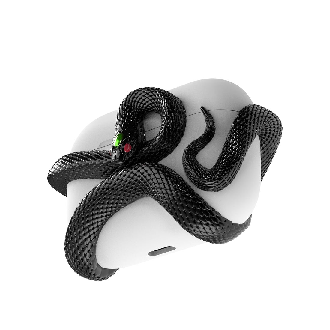The Black Serpent Snake  Airpods Case